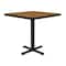 Correll Square Cafe Bistro and Breakroom Pedestal Table, High Pressure Laminate Top, Medium Oak BXT30S-06 - alternate 1